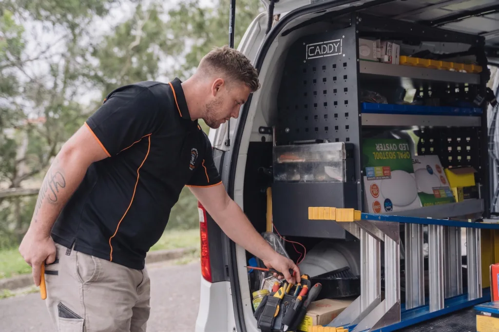 Licensed Willoughby electrician working on a residential job